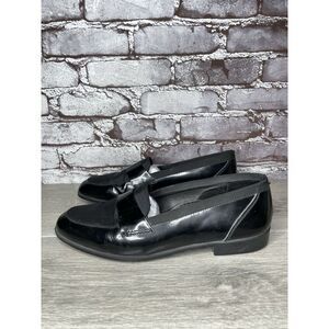 ADOLFO Black Patent Leather Tuxedo Dress Loafers Shoes Men’s Sz 8.5M US/42EU